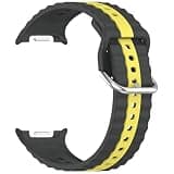 FVBBVCKAA Sports Silicone Strap Fit For Samsung Galaxy Watch 8 Classic Ultra 2 Quick Breathable Wristband For Galaxy Watch 8 44mm Accessorie(Gray yellow)