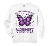 Purple Squad Alzheimer Awareness Ribbon Support Team Comfort Colors Adult Sweatshirt