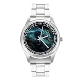 FodPand Mens Stainless Steel 3-Hand Analog Watch Easy Reader 40mm Dial
