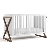 Storkcraft Equinox 3-in-1 Convertible Crib – GREENGUARD Gold Certified, Fits Standard Crib Mattress, Converts to Toddler Bed and Daybed, 4 Adjustable Mattress Heights (White and Hazelnut)
