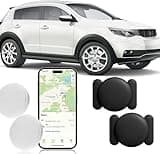 GPS Tracker for Vehicles, 2 PCS Real-Time Undetectable GPS Tracker for Car - No Monthly Fee & SIM Card for Hidden Magnetic GPS Locator for iOS Only, Ultra-Slim, Waterproof, Safe & Durable