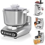 Sunvivi 4-in-1 Multifunctional Stand Mixer, Electric Dough Mixer with 5.3 Quart Stainless Steel Bowl, Electric Stand Mixer for Baking & Home Cooking, with Meat Grinder, Juice Blender & Salad Maker