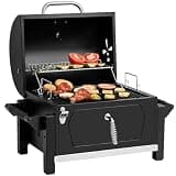 Royal Gourmet CD1519 Portable Charcoal Grill with Warming Rack, Tabletop Charcoal Grill with 303 Sq. In Cooking Area for Outdoor Camping and Picnic Grilling, Black