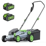 13 Inch Cordless Lawn Mower, 40V Electric Lawnmower for Garden/Patio/Yard