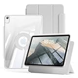 ZOYU Case for iPad A16 11th Generation 11 Inch 2025 / 10th Gen 10.9 Inch 2022 with Clasp, Magnetic Detachable Shockproof Cover with Trifold Stand, Hard Clear PC Back, Auto Wake/Sleep, Light Gray