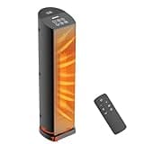 Space Heater for Indoor Use - 24 inches 1500W Ceramic Heater with Remote Control, 12 Hour Timer, Oscillation, LED Display, for Bedroom Office Indoor