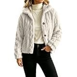xiaoleilemon Women's Winter Cropped Jacket Long Sleeve Button Outer Coat