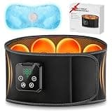 Trunsif Lower Back Massager with Heat & Cold, Cordless Heating Pad for Back Muscle Relaxation with 4 Heat 3 Air Compression 10 Timer, Touchscreen Control, Adjustable Size, Gifts for Men Women, Black