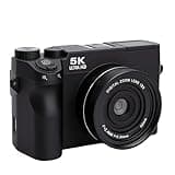Luocute 5K Digital Camera with 3 Inch Screen, 75MP Dual Lens 18x Digital Zoom Retro Mirrorless Camera with WiFi and, for Photography Travel and Vlogging (White)