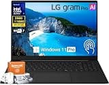 LG gram Pro 16 Inch Copilot+ PC, WQXGA (2560 x 1600) IPS Touchscreen, Intel Core Ultra 7 355, 32GB LPDDR5X RAM, 4TB, Lightweight Dual AI Laptop, Up to 28.5 Hours, Wi-Fi 7, Bluetooth 6, Windows 11 Pro
