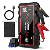5000A Jump Starter Car Jumper Starter Portable Battery Booster Pack Jump Box with LED Display, LED Light and Jumper Cables(10.0L Gas and 10.0L Diesel)