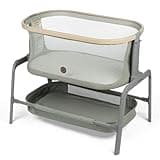 Maxi-Cosi Iora Baby Bassinets Bedside Sleeper, Portable Bassinet, Infant Bedside Sleeper Crib, Height Adjustable, Breathable Mesh, Large Storage Basket, Classic Green