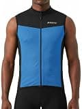 qualidyne Men's Sleeveless Cycling Jersey, Full Zip, Quick-Dry Moisture-Wicking Knit, 3 Rear Pockets, Reflective Details