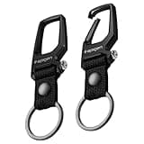 Spigen Life Carabiner Key Ring Clip, Car Keychain Clip, Bottle Opener Key Chain Ring for Men and Women (2-Pack) - Black
