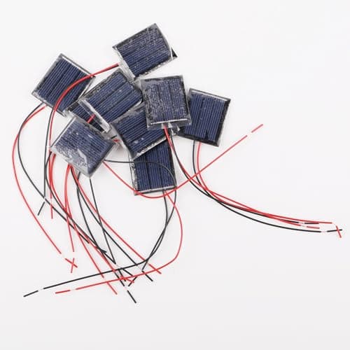 KEJNYT 5Pcs Mini Solar Panels, 1.5V 120mA 0.18W Small Polycrystalline Epoxy Solar Cells Panel with 150mm Cable for Light DIY Electric Toy Materials Kits Charger, 30 * 36mm (10)