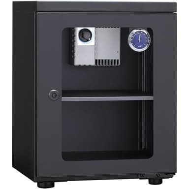 2 Layers Camera Dry Cabinet, 23L Electronic Moisture-proof Box, Noiseless and Energy Saving, Digital Control Camera Lens Dehumidifier for Photography Equipment, Adjustable Shelf (Black)