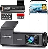 Dash Cam 4K WiFi Front Dash Camera for Cars, E-YEEGER Car Camera 2160P Wireless Mini Dashcams with App, Driving Recorder with 24H Parking Mode, Night Vision, G-Sensor, Free 32G Card, Support 256G Max