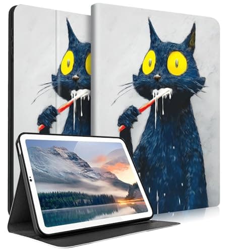 Case for Amazon Kindle Fire 7 Tablet case 2019/2017 Release 9th/7th Generation,PU Leather Stand Shell Multiple Viewing Angles Protective Cover for Kindle Fire 7 2019/2017,Cute Black Cat