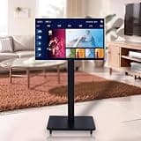 LBAawxe Mobile TV Cart on Wheels, for 32-65 Inch LED Flat Screen, 360° Horizontal and Vertical Screen Switching