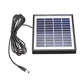 5W 12V Portable Solar Panel Battery Charger, Monocrystalline Silicon High Efficiency Module with 300cm Cable for Cars Boats RVs Garden Lights and Small DC Devices
