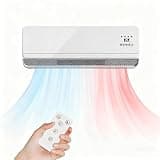 2000w Mini Wall Mounted Electric Heater, Fast Heating Air Conditioner with Remote Control, 12-Hour Timer, Programmable Thermostat for Indoor Use White