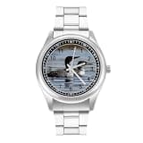 FodPand Mens Stainless Steel 3-Hand Analog Watch Easy Reader 40mm Dial