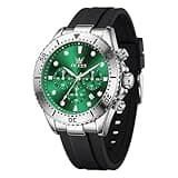 OLEVS Men's Military Sport Watch Sunray Green, Durable Rubber Band Chronograph Watch for Men, Luminous Waterproof Dress Wristwatch, High-Visibility Outdoor Gear for Running Hiking Gym Wear