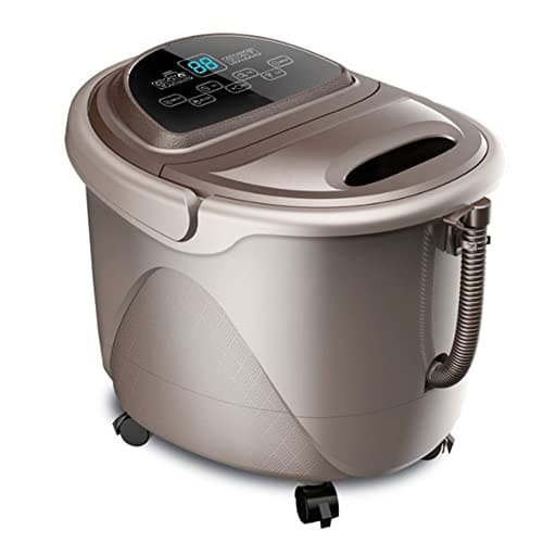 SMSOM Foot Spa Bath Massager, Foot Bath Spa Massager with Heat, Foot Care Pedicure Spa Machine, Time & Temperature Control, Pain and Stress Relief (Brown)