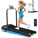 Portable Walking Pad with Incline, 2.5HP Quiet Folding Under Desk Treadmill with Handle Bar for Home Office, LED Display & 0.6-3.8 MPH Remote Speed Control, Anti-Slip Running Belt, 350LBS Capacity