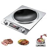3500w Portable Induction Cooktop, Concave Design, 10 Temperature Levels, Multifunctional Electric Stove, Lcd Display & Knob Control, Gold Finish SILVER