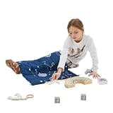 HOSUKKO Weighted Blanket 3 lbs Navy Starry Sky Heavy Blanket, Breathable Lap Blanket, 20"x30"