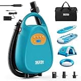 Seesii Cordless Paddle Board Pump Electric, Rechargeable 20PSI SUP Pump, Intelligent Dual Stage Fast Inflation & Deflation, Portable High Pressure Auto-Off Air Pump for Paddleboards, Boat, Kayaks