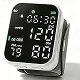 Blood Pressure Monitor Automatic Wrist Rechargeable Digital Machine with Large LED Display Adjustable Cuff Voice Function, Portable Health Care for Home Use Device with Storage Bag Black