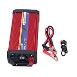 YUKOFE 1000W Car Power Inverter Modified Sine Wave Dual USB Ports Fast Charging Aluminium Alloy Red Power Converter for Camping Work Trips