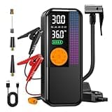 Jump Starter with Air Compressor,5500A Portable Car Battery Booster(All Gas & 10L Diesel) with 150PSI Cordless Auto Tire Inflator,15V Portable Car Battery Jump Starter Box with LCD Display LED Light