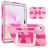SAMONPOW for iPad (A16) 11th Generation Case 11 Inch 2025, iPad 10th Generation Case 10.9 Inch 2022 for Kids Girls Rugged Shockproof Case with Multi-Angle Kickstand Pencil Holder Protective Cover Pink