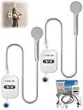 Tankless Water Heater Electric, 3000W Instant Thermostatic Water Heater with Digital Display & Shower Head, 110V Compact Shower Water Heater for RV, Apartment and Tiny Spaces