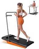 Lacuffy Walking Pad with 6% Incline, 300LBS Capacity Under Desk Treadmill for Home Office, Quiet Portable Mini Treadmill with App & Remote Control,No Assembly,Slim Design for Small Spaces(Rod&Black)