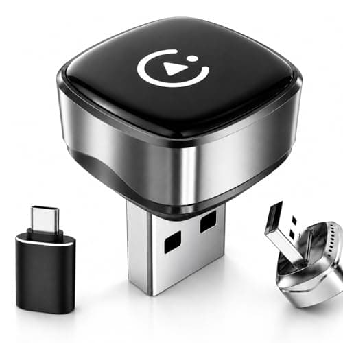 Mini Wireless CarPlay & Android Auto Adapter USB-A, Low-Profile CarPlay Wireless Adapter for iPhone & Android, Always Plugged-in Design, 5GHz WiFi, Auto Reconnect, Includes USB-A to USB-C Adapter