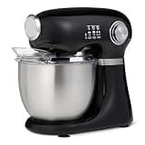Amazon Basics Tilt-Head Stand Mixer with 5.3Qt Bowl, Dough Hook, Beater and Whisk,12 Speeds, 350W, Black