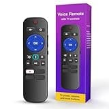 Replacement for Roku Voice Remote : Voice Remote Control for Roku TV, Audio Devices, Streaming Stick, Most Players with 4 Shortcuts & Easy Setup, Purple