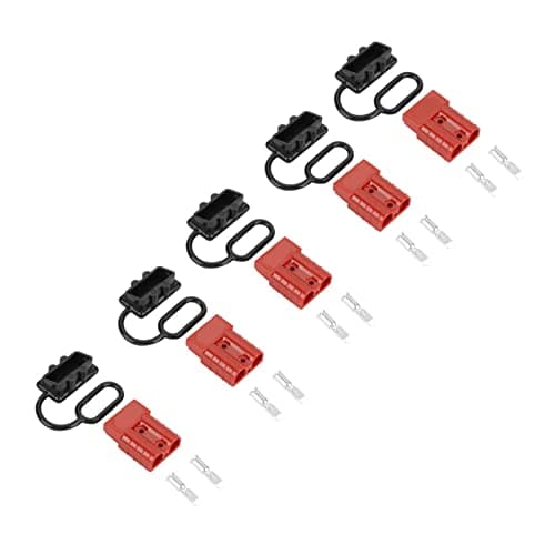 AQFNEB 5pcs 50A Double Pole Battery Quick Plug Connector Kit with 10 Silver Plated Copper Terminals, High Current 600V Power Connector for EVs and Medical Equipment