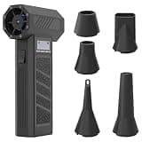 Mini Snow Blower 130000RPM Cordless Electric Turbo Fan Handheld with 5 Nozzles & LED Light Portable Compressed Air Duste