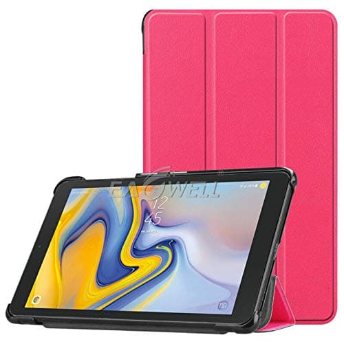 Ultra Slim Tablet Protective Case for Samsung Galaxy Tab A 8.0 2018 T387 Case Tri-Fold Anti-Shock PU Leather Flip Stand Cover (Rose)
