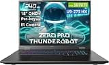 Thunderobot Zero 18 Pro 5070 Ti Gaming Laptop, 18" QHD+ 240Hz Hummingbird Display, Core Ultra 9 275HX, GeForce RTX 5070 Ti, Per-Key RGB, FHD IR Camera, Wi-Fi 6E (Black, 64GB RAM | 4TB SSD)