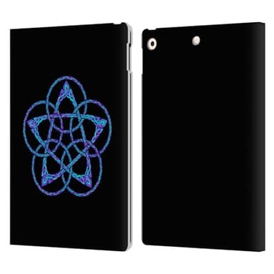 Head Case Designs Officially Licensed Beth Wilson Blue & Purple Circles Celtic Knot Stars Leather Wallet Case Compatible with Apple iPad 10.2 2019/2020/2021