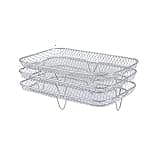 3-layers Air Fryer Rack Stackable Grilling Rack Stainless Steel Airfryer Oven Grill Steamer Cooker Kitchen Accessories Cooking(Rectangular-3Pcs)