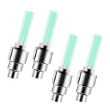 Titwaye 4 PCS Valve Stem Cap Lights, Flash Tire Valve Stem Cap Lights, Cool Reflector LED Tyre Wheel Lamps, Fit for Mountain Bikes, Motorcycles, Cars(Green)