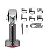 DAXXIN Hair Cutting Tool, Professional Clipper Barber Hair Trimmer Cordless Hair Cutting Machine Rechargeable Adjustable with Charging Base(Red with Box)