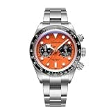 ADDIESDIVE Men's Wrist Watches Tachymeter Chronograph VK64 Quartz Sweep Second Movement K1 Bubble Glass BFW9 Lume Street Art Fashion Driver's Watch